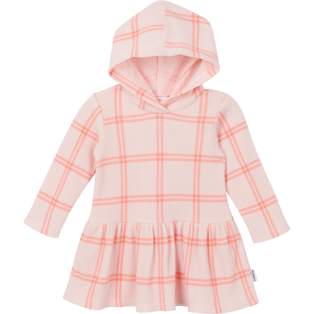 2-Piece Baby Girls Pink Plaid Dress Set, view 2