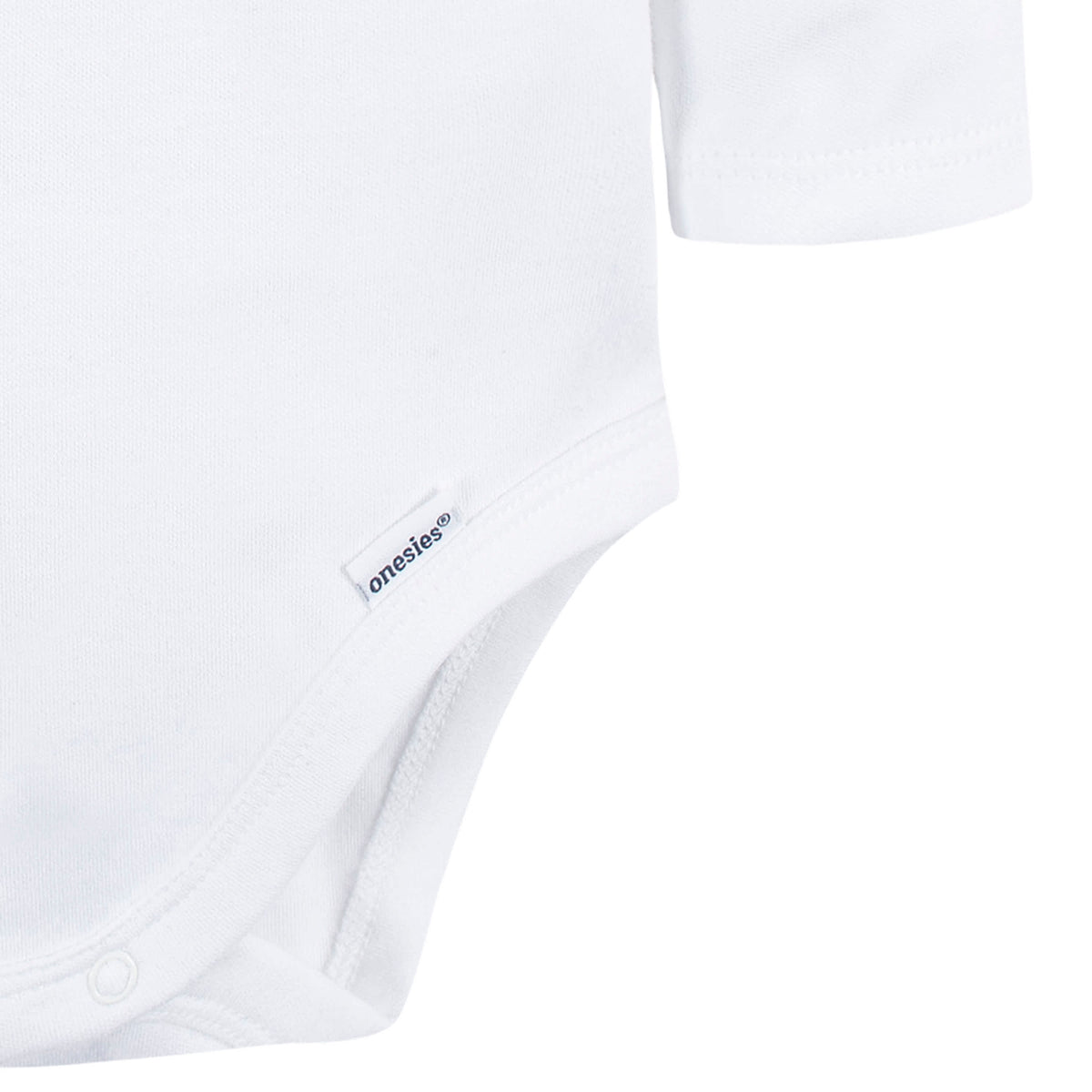 5-Pack Baby White Premium Long Sleeve Lap Shoulder Onesies Bodysuits, view 4