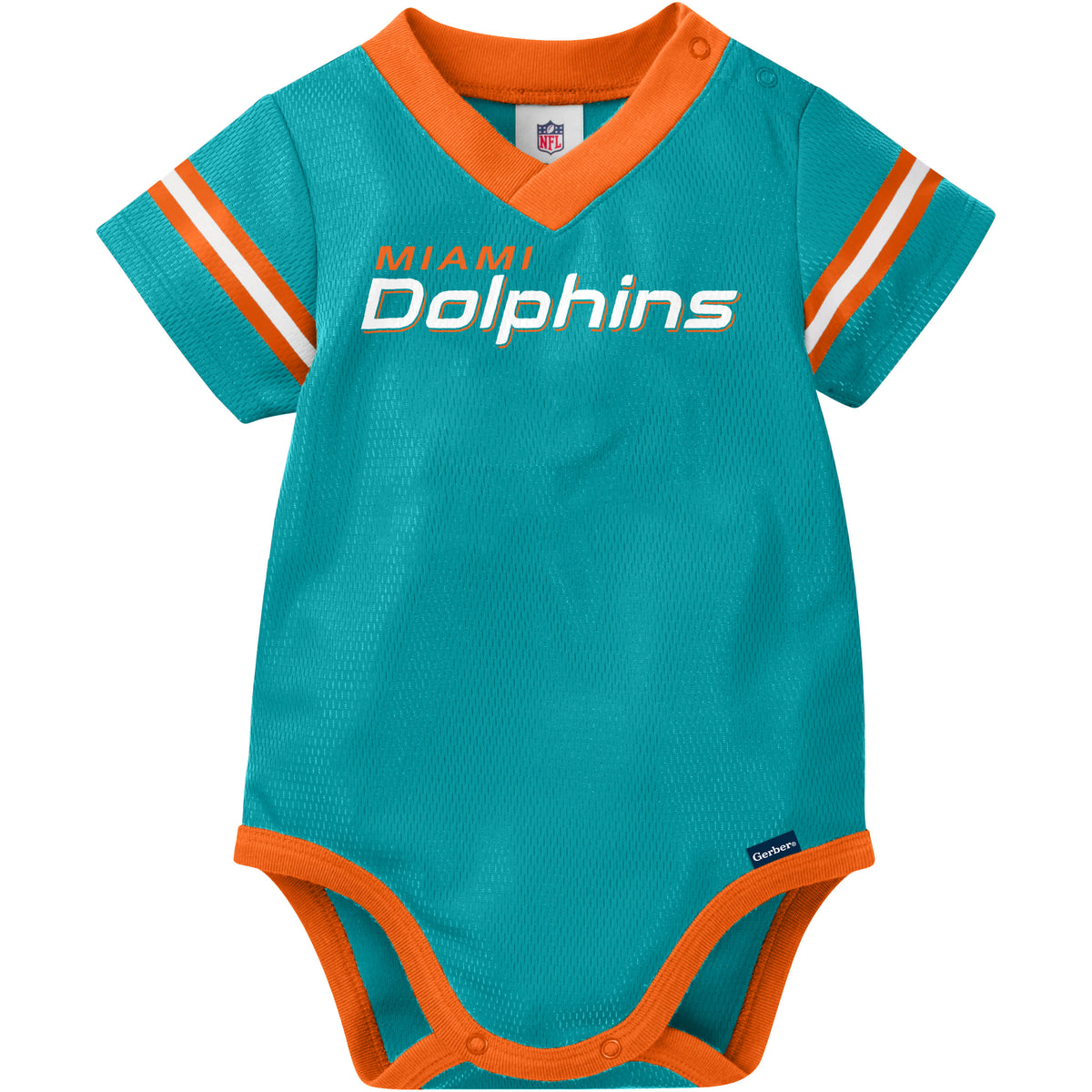 Baby Boys Dolphins Short Sleeve Jersey Bodysuit, view 3