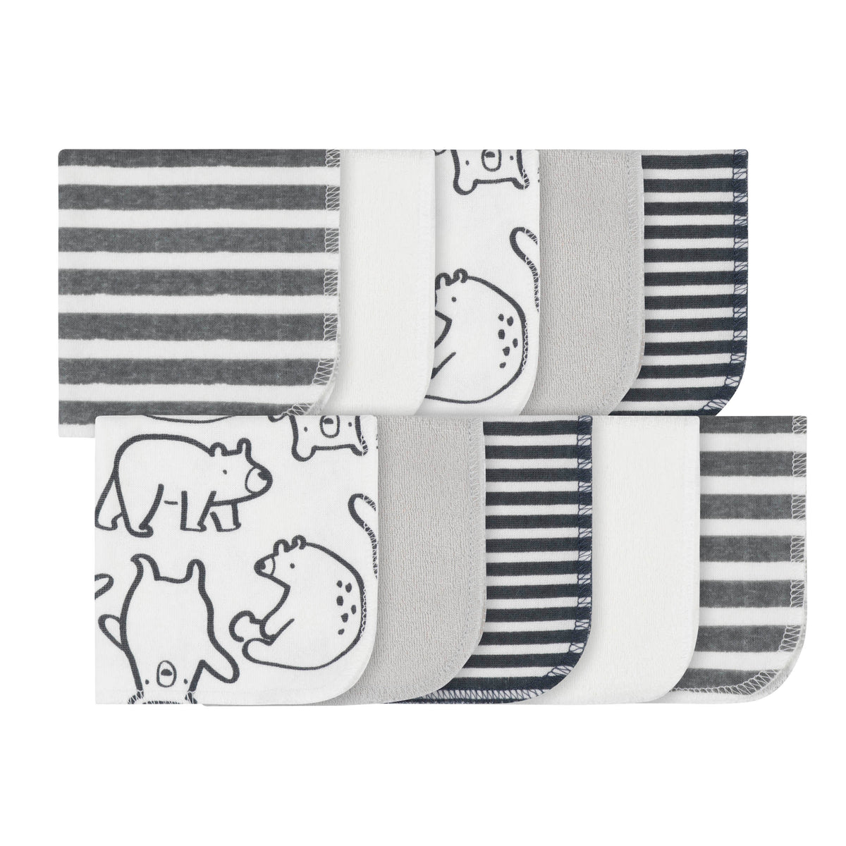 10-Pack Baby Boys Bear Washcloths