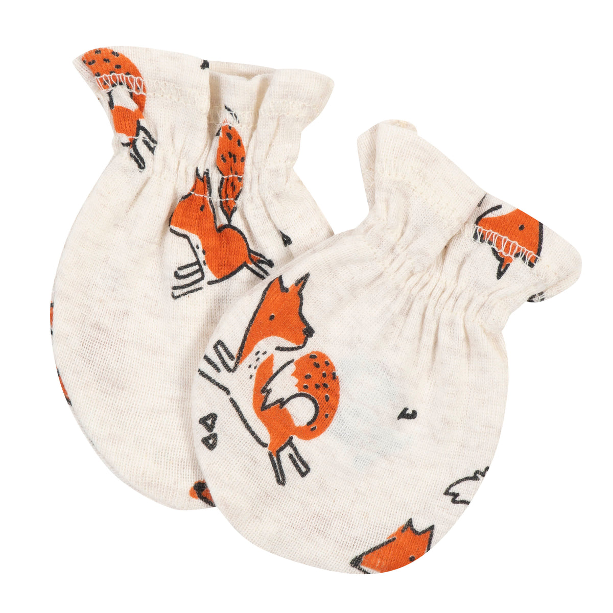 3-Pack Baby Boys Fox No Scratch Mittens, view 2