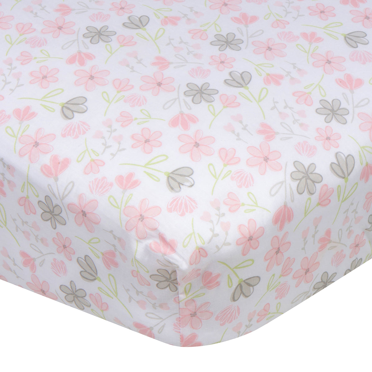 Baby Girls Flowers Fitted Crib Sheet