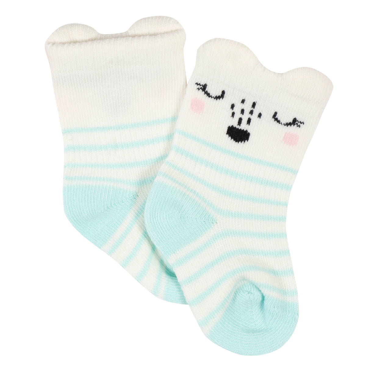 6-Pack Baby Girls Fox Wiggle Proof Socks, view 6