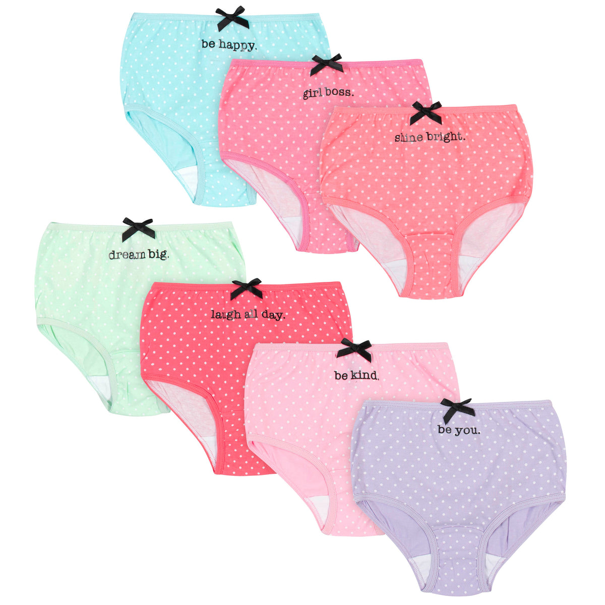 7-Pack Toddler Girls Be Happy Panties