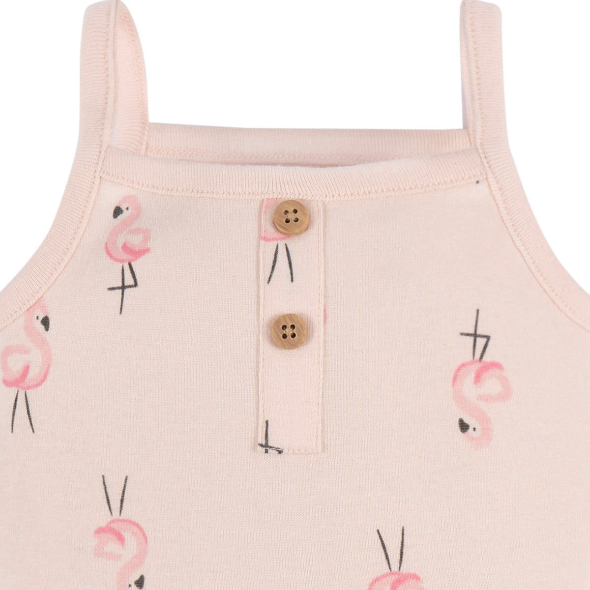 4-Pack Baby Girls Pink Flamingo Sleeveless Onesies Bodysuits, view 3