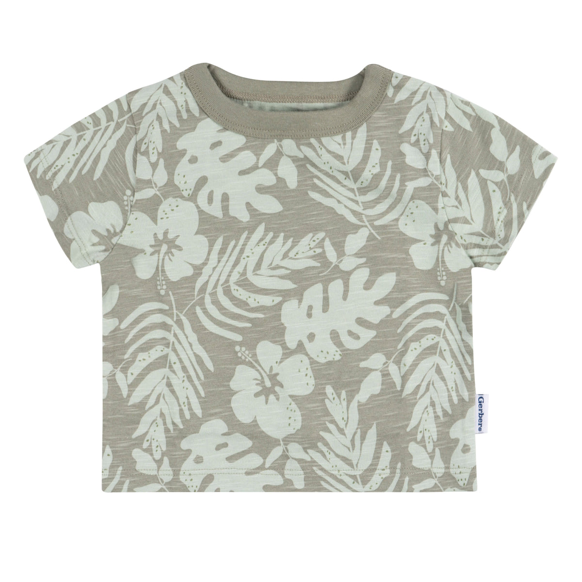 2-Piece Baby Boys Tropical Leaves T-Shirt and Shorts, view 2