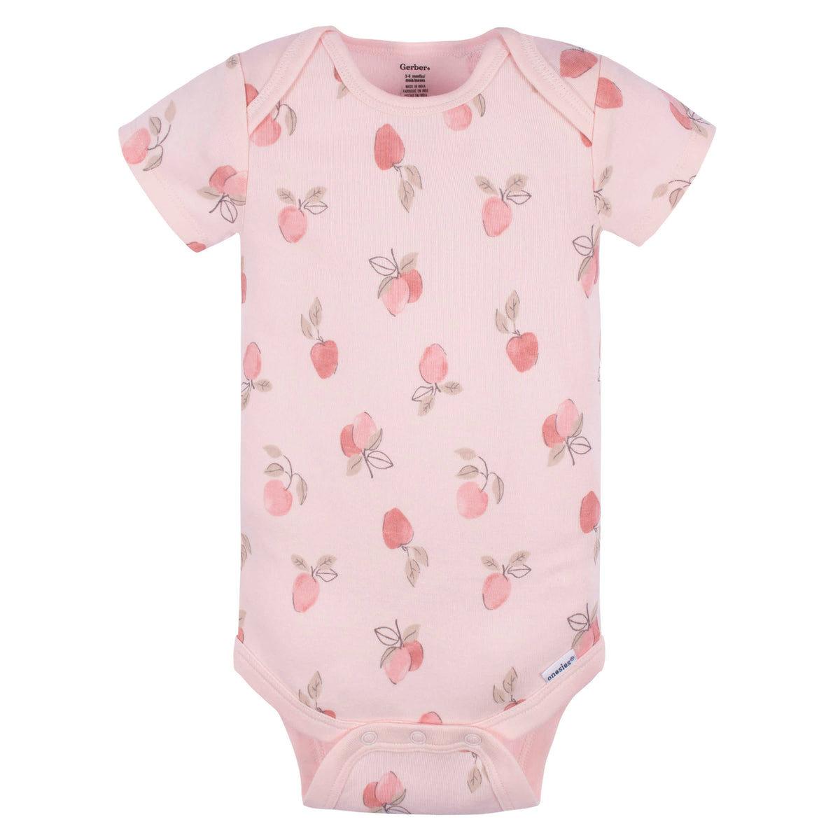3-Pack Baby Girls Appley Sweet Short Sleeve Onesies Bodysuits, view 2