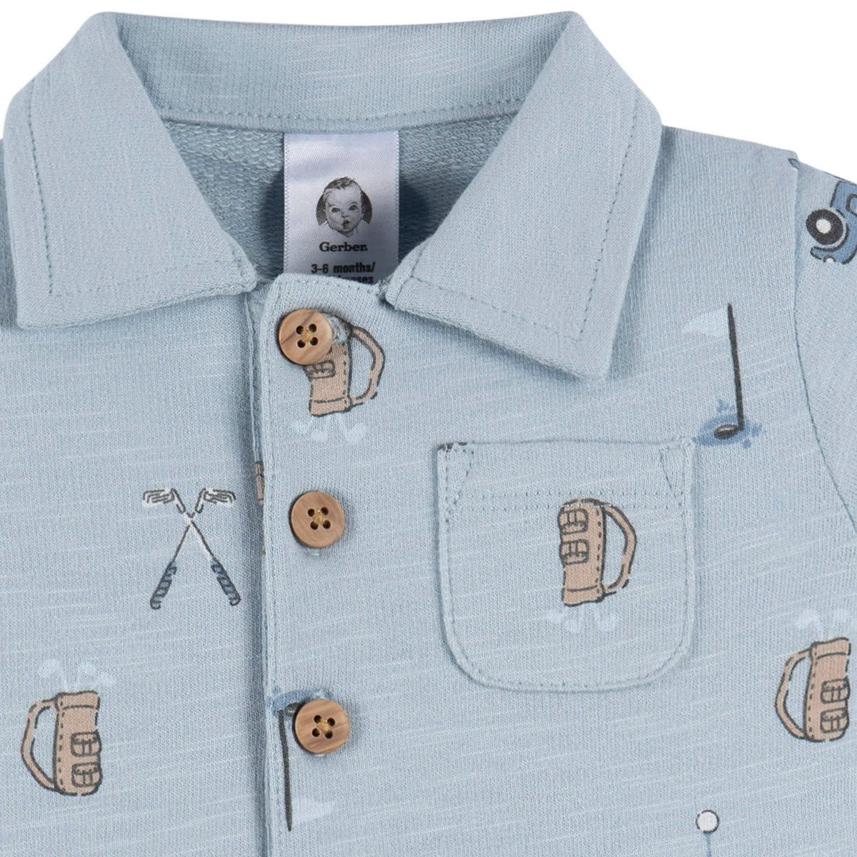 Baby Boys Golf Polo Romper, view 2