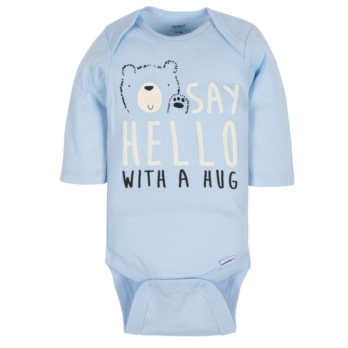 6-Pack Baby Boys Bear & Hello Long Sleeve Onesies Bodysuits, view 2