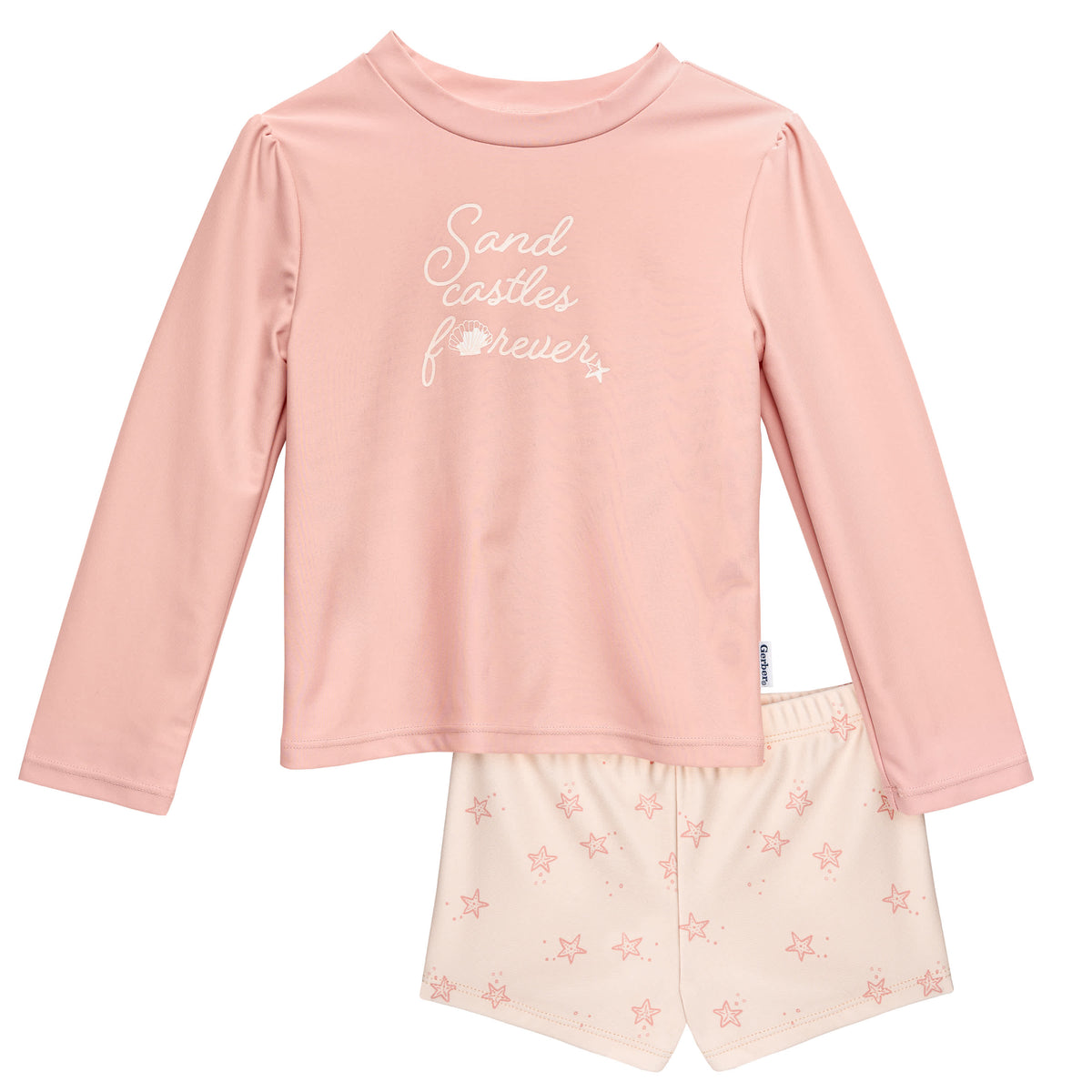 2-Piece Infant & Toddler Girls Starfish Rashguard Set