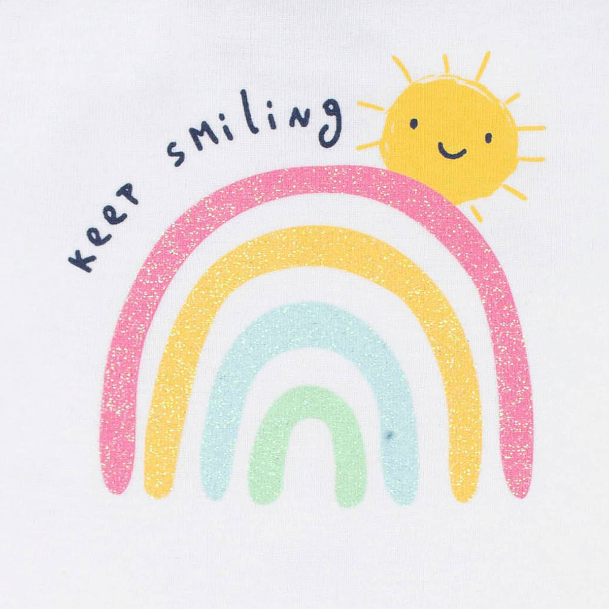 4-Piece Baby Girls Dots Of Rainbows Onesies Bodysuit, Tee, Skort & Pant Set, view 5