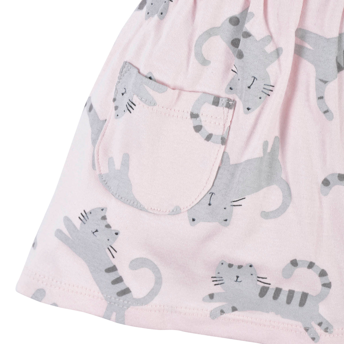 Baby Girls Floral Leopard Dress With Pockets, view 7