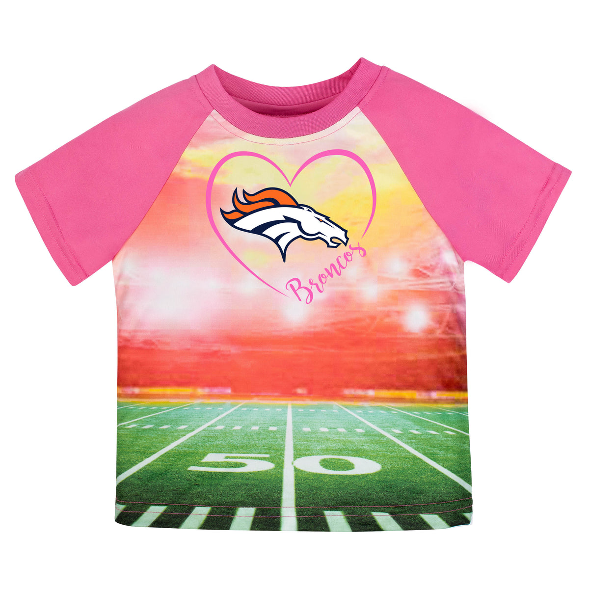 Denver Broncos Toddler Girls Short Sleeve Tee Shirt