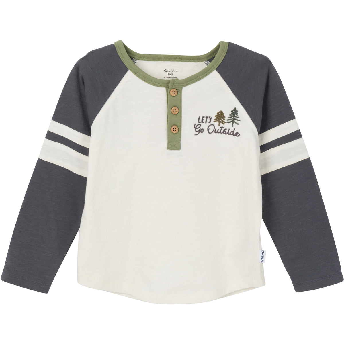 2-Piece Toddler Boys Olive Top & Joggers, view 2