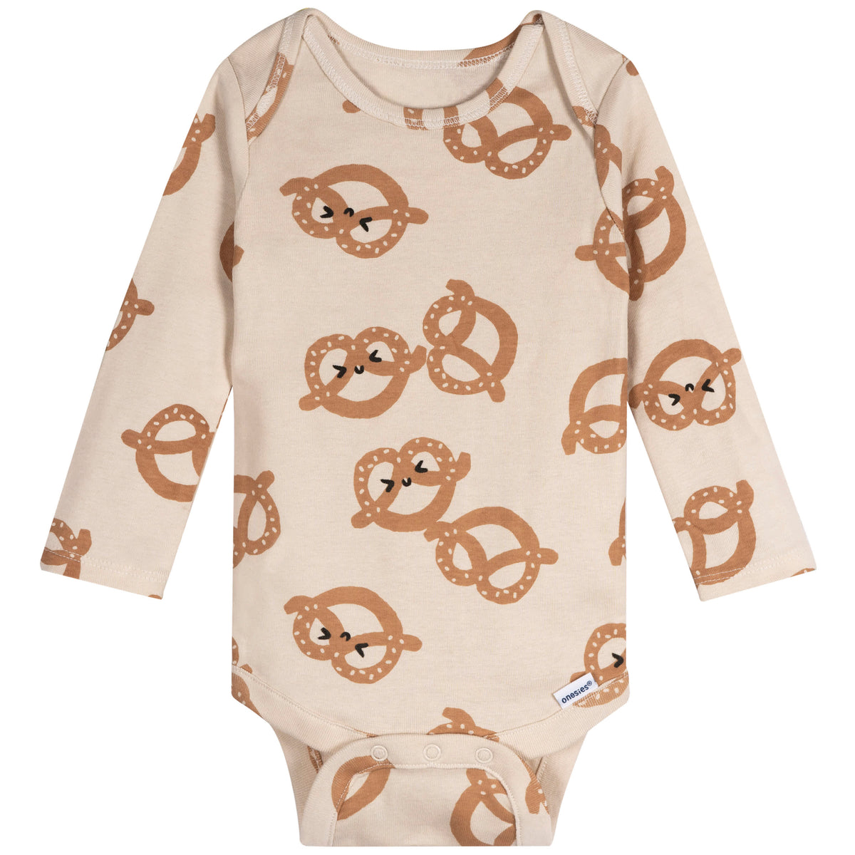 6-Pack Baby Neutral Pretzels Long Sleeve Onesies Bodysuits, view 6