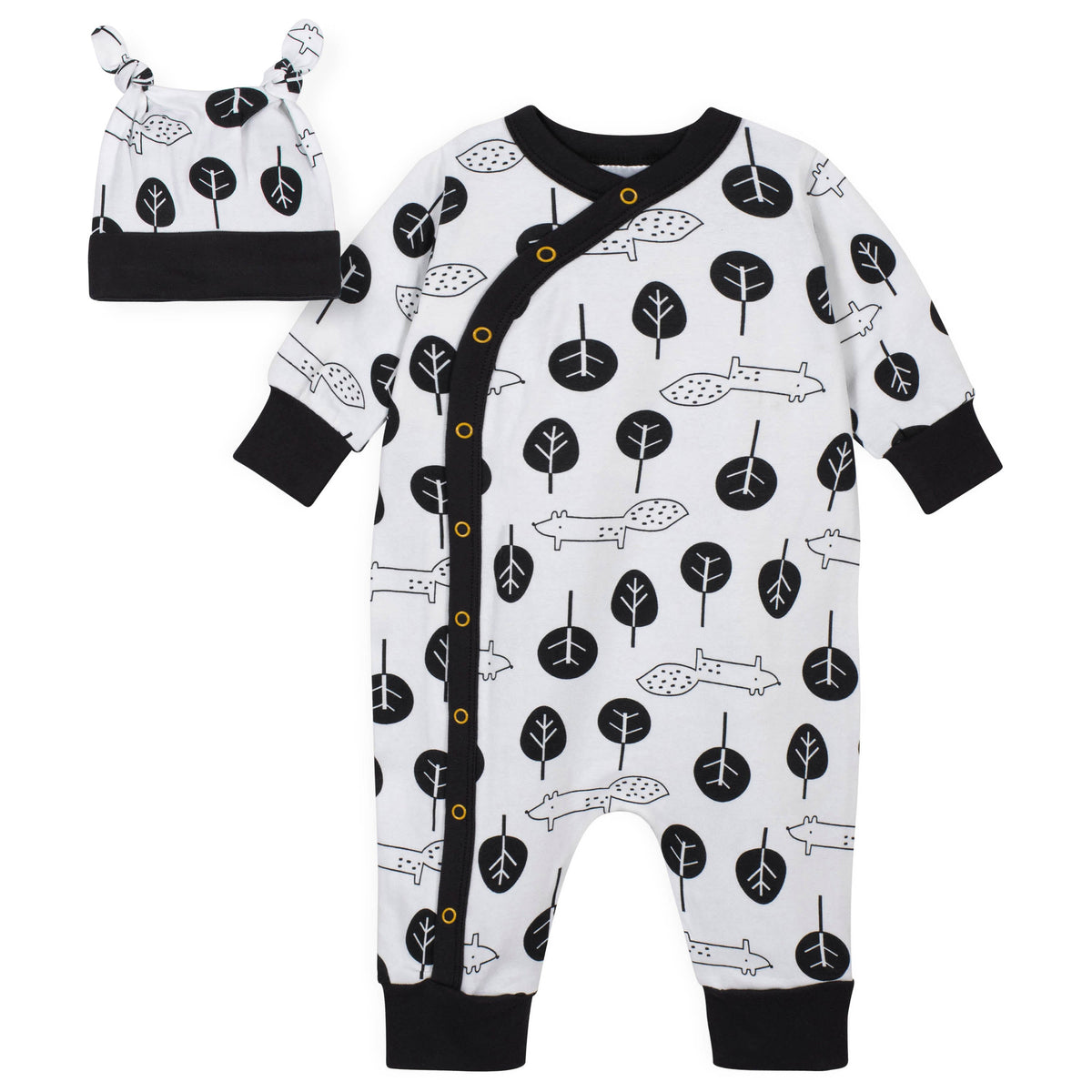 2-Piece Baby Boy Fox Coverall and Cap Set