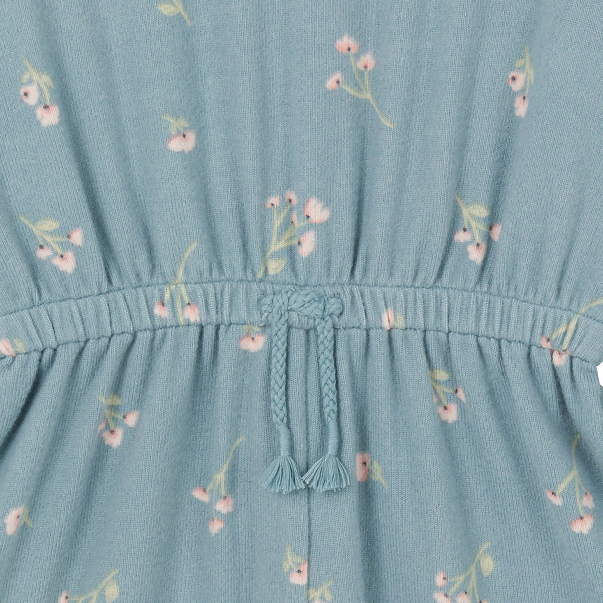 Toddler Girls Blue Floral Hacci Jumpsuit, view 3