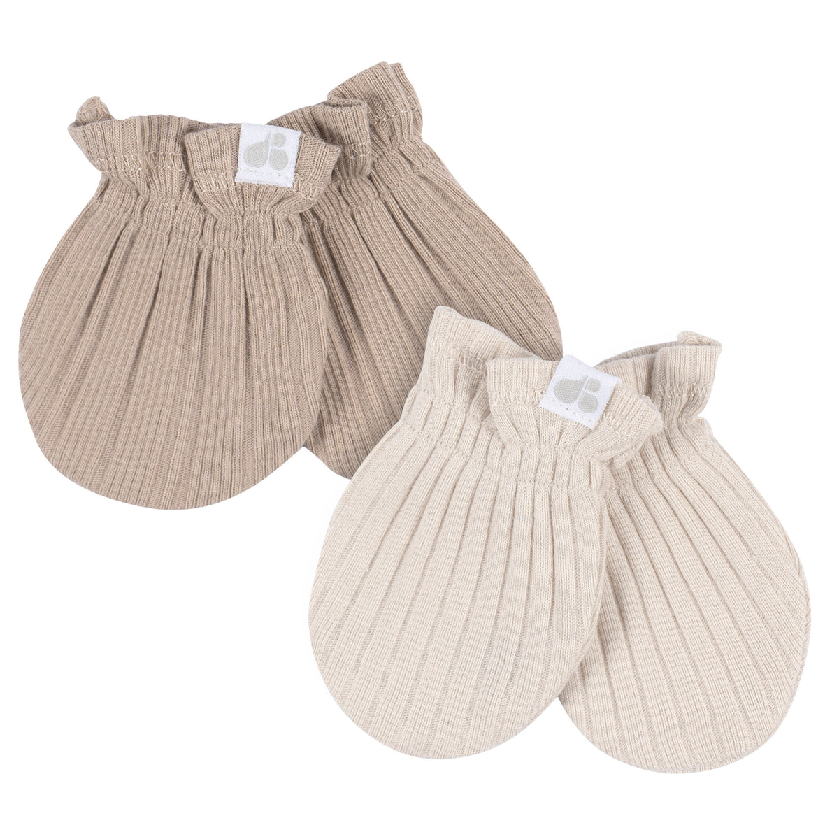 4-Piece Baby Neutral Tan Hat and Mitten Set, view 3