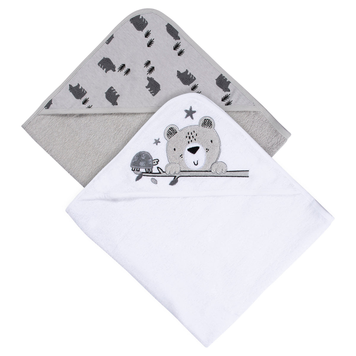 2-Pack Baby Boys Bear Hooded Towel