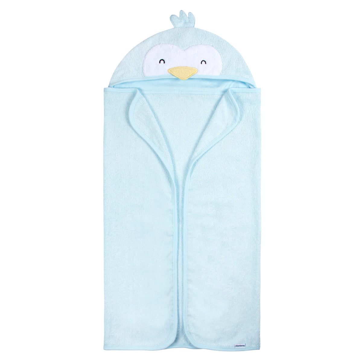 4-Piece Baby Neutral Blue Penguin Towel & Washcloths, view 2