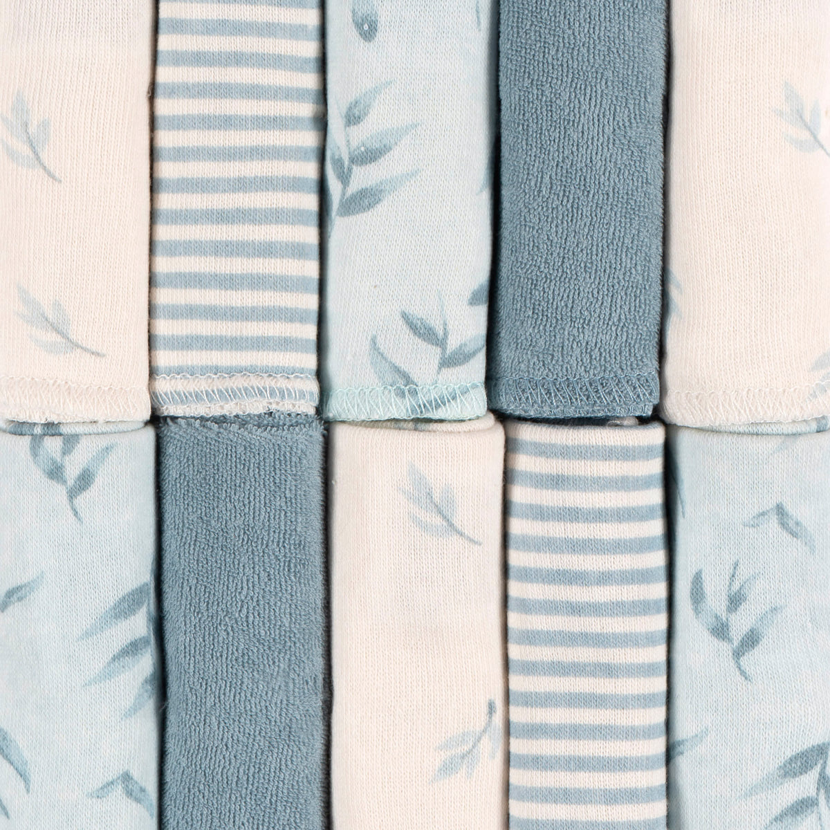 10-Pack Baby Boys Blue Terry Washcloths, view 2