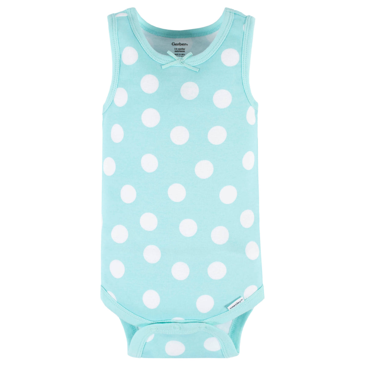 4-Pack Baby Girls Dots Of Rainbows Tank Onesies Bodysuits, view 9