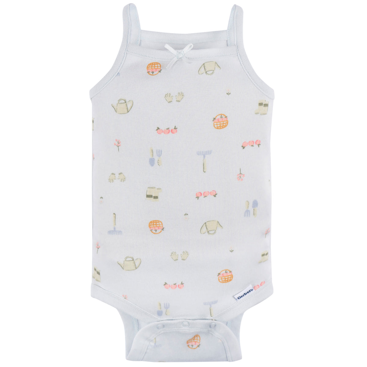 4-Pack Baby Girls White Floral Sleeveless Onesies Bodysuits, view 4