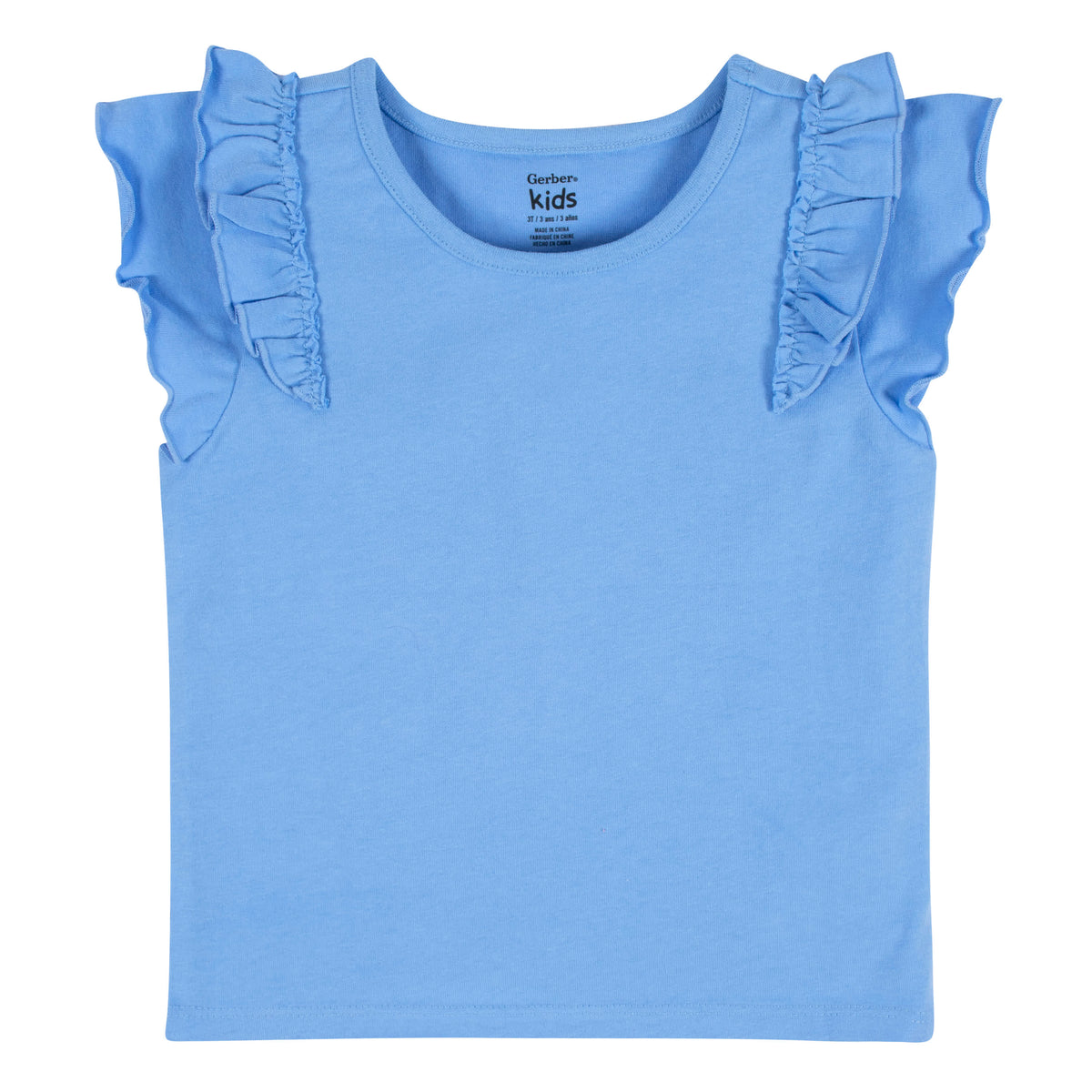 2-Pack Infant & Toddler Girls Blue Double Ruffle Tops, view 2