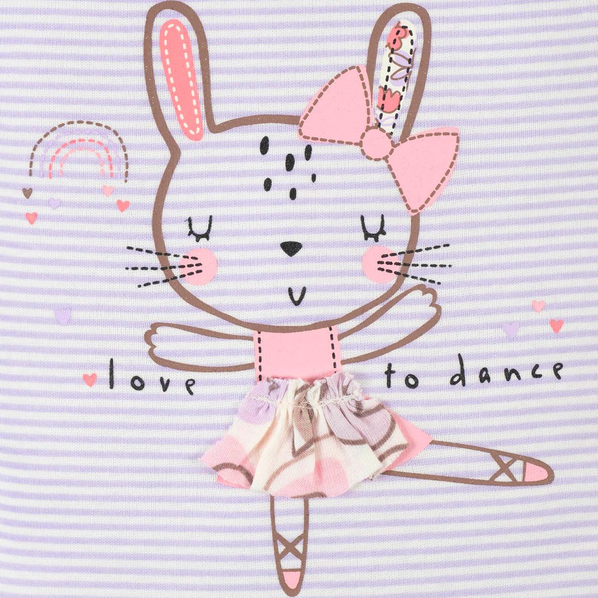 4-Pack Baby Girls Bunny Ballerina Short Sleeve Onesies Brand Bodysuits, view 3
