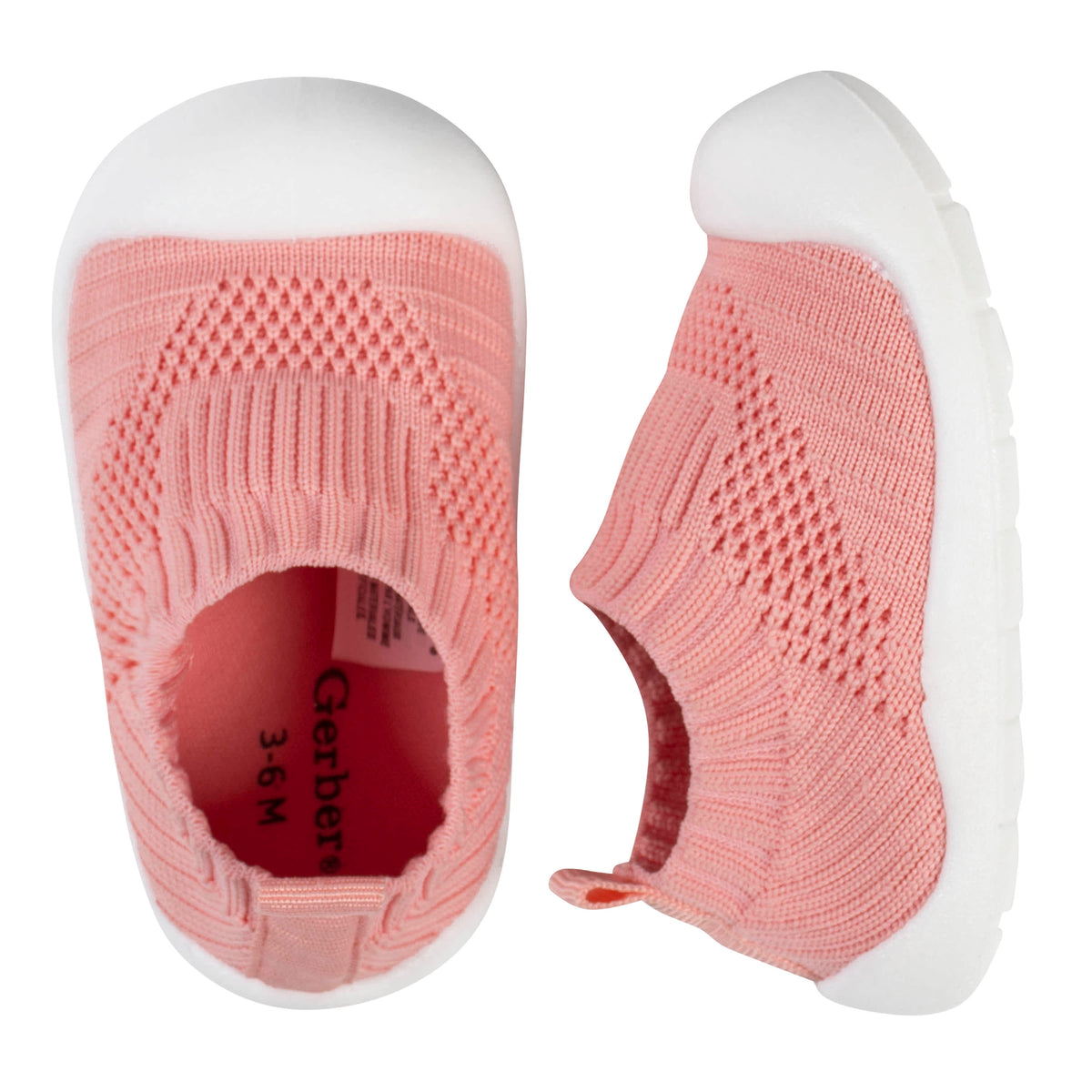Baby Pink Stretchy Knit Slip-On Sneaker, view 2
