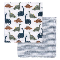 2-Pack Baby Boys Dino Time Muslin Blanket