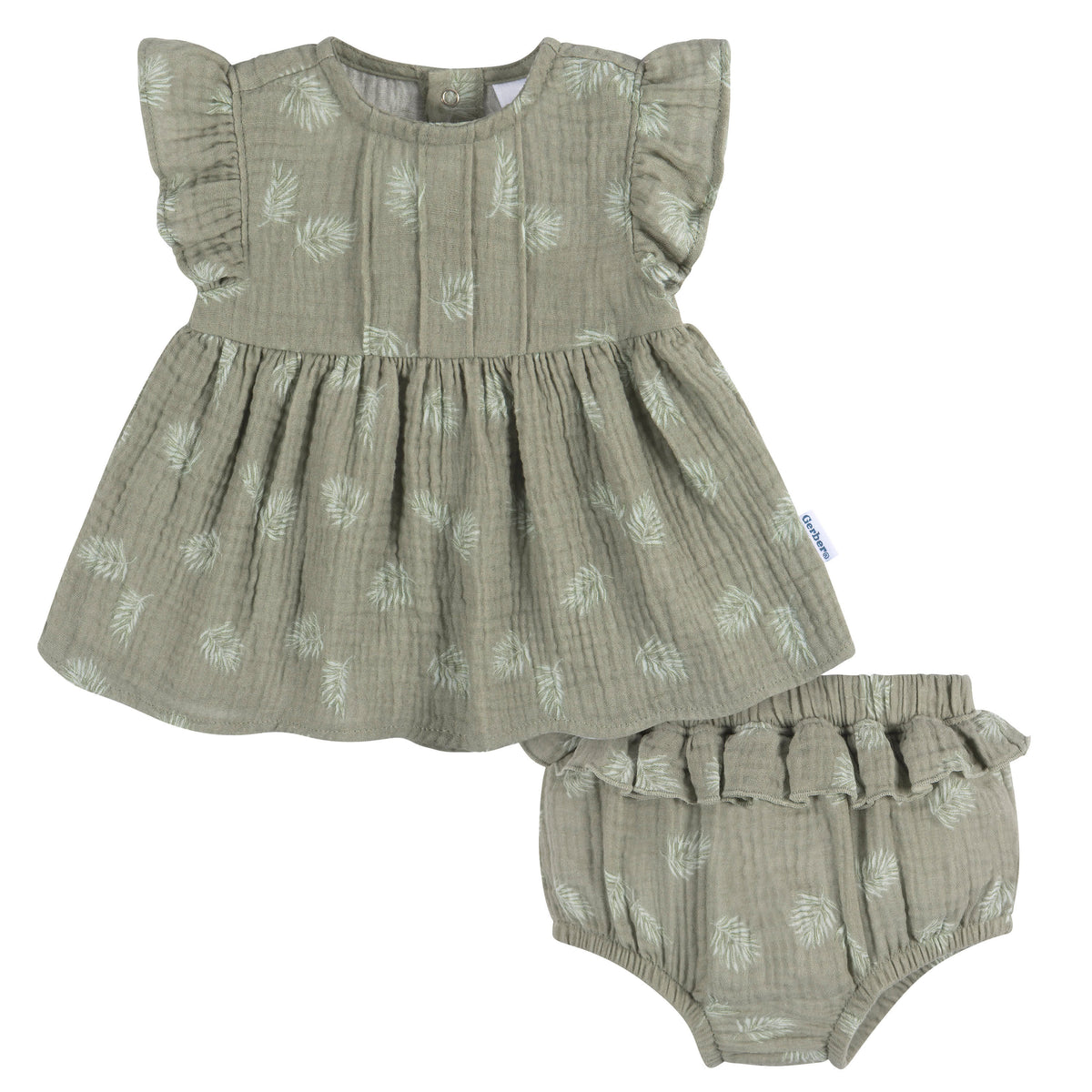 2-Piece Baby Girls Palms Tunic and Diaper Cover