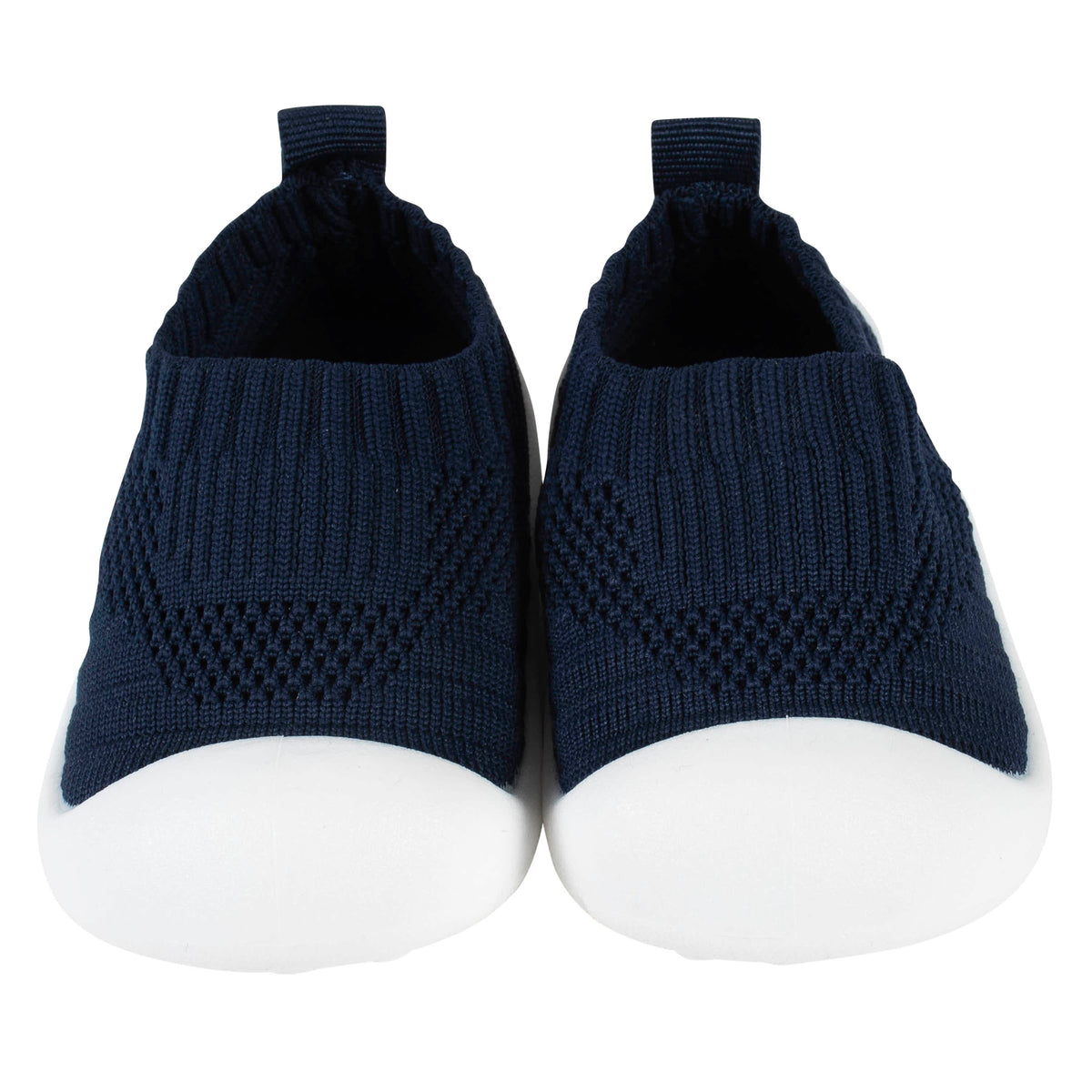 Baby Navy Stretchy Knit Slip-On Sneaker, view 4