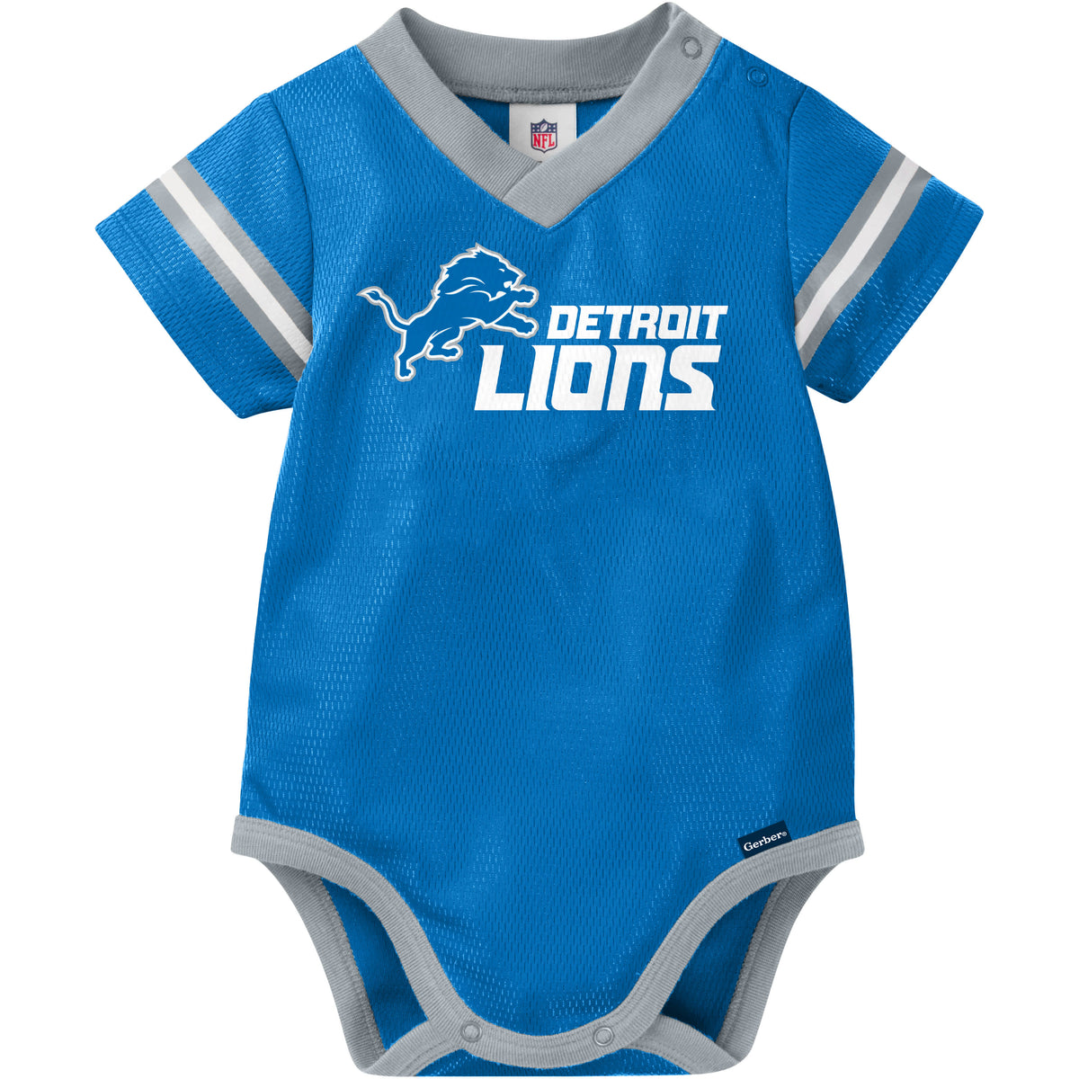 Baby Boys Lions Short Sleeve Jersey Bodysuit, view 3