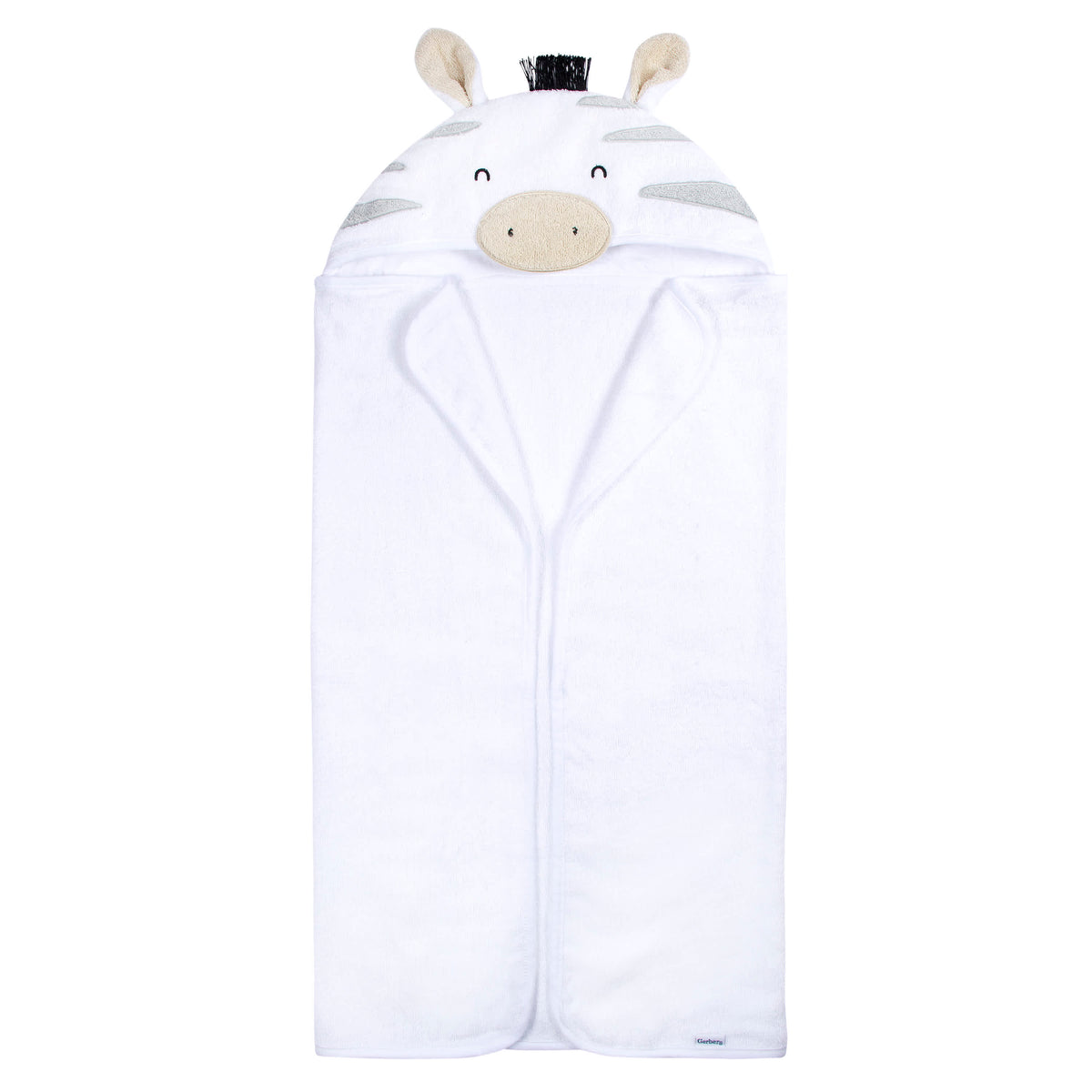 4-Piece Baby Neutral Grey Zebra Towel & Washcloths, view 4