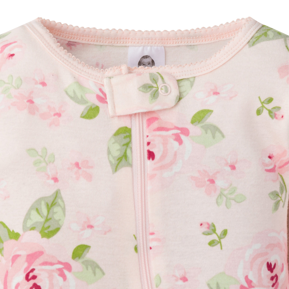 2-Pack Girls Rose Snug Fit Footed Cotton Pajamas, view 2