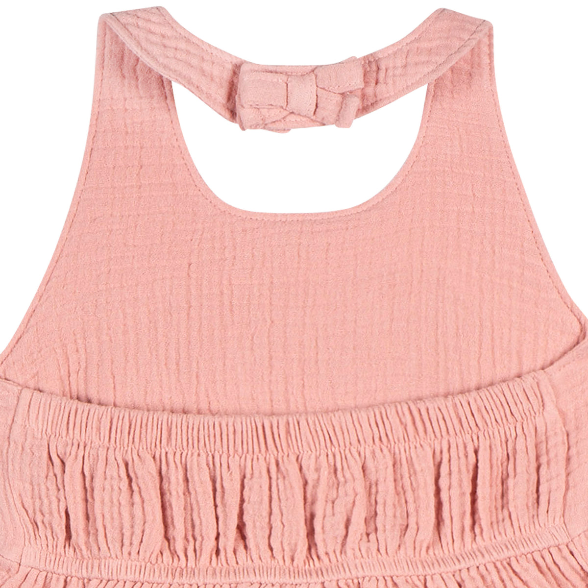 Toddler Girls Rose Pink Halter Romper, view 5