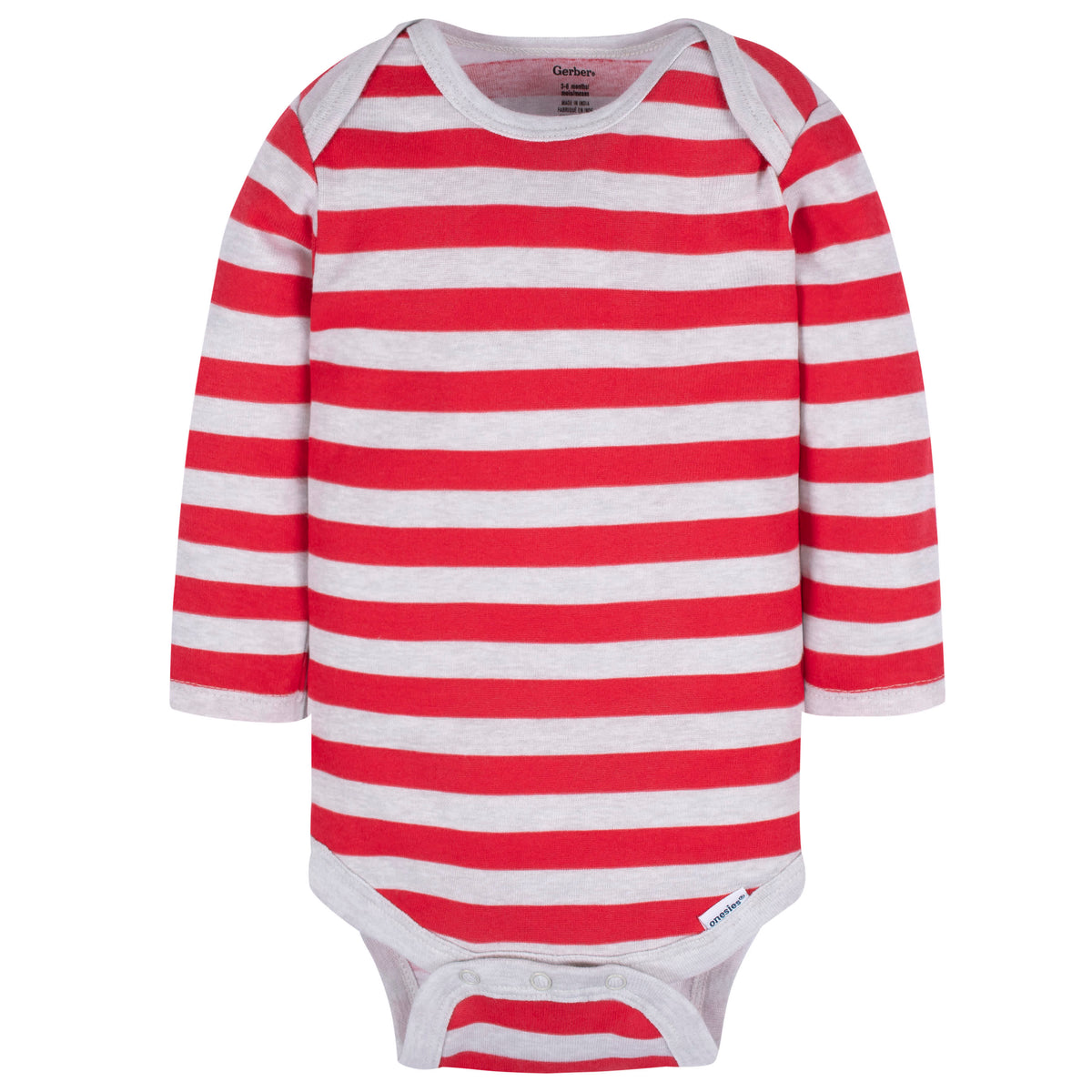 3-Pack Baby Neutral Happy Jolly Long Sleeve Onesies Bodysuits, view 4