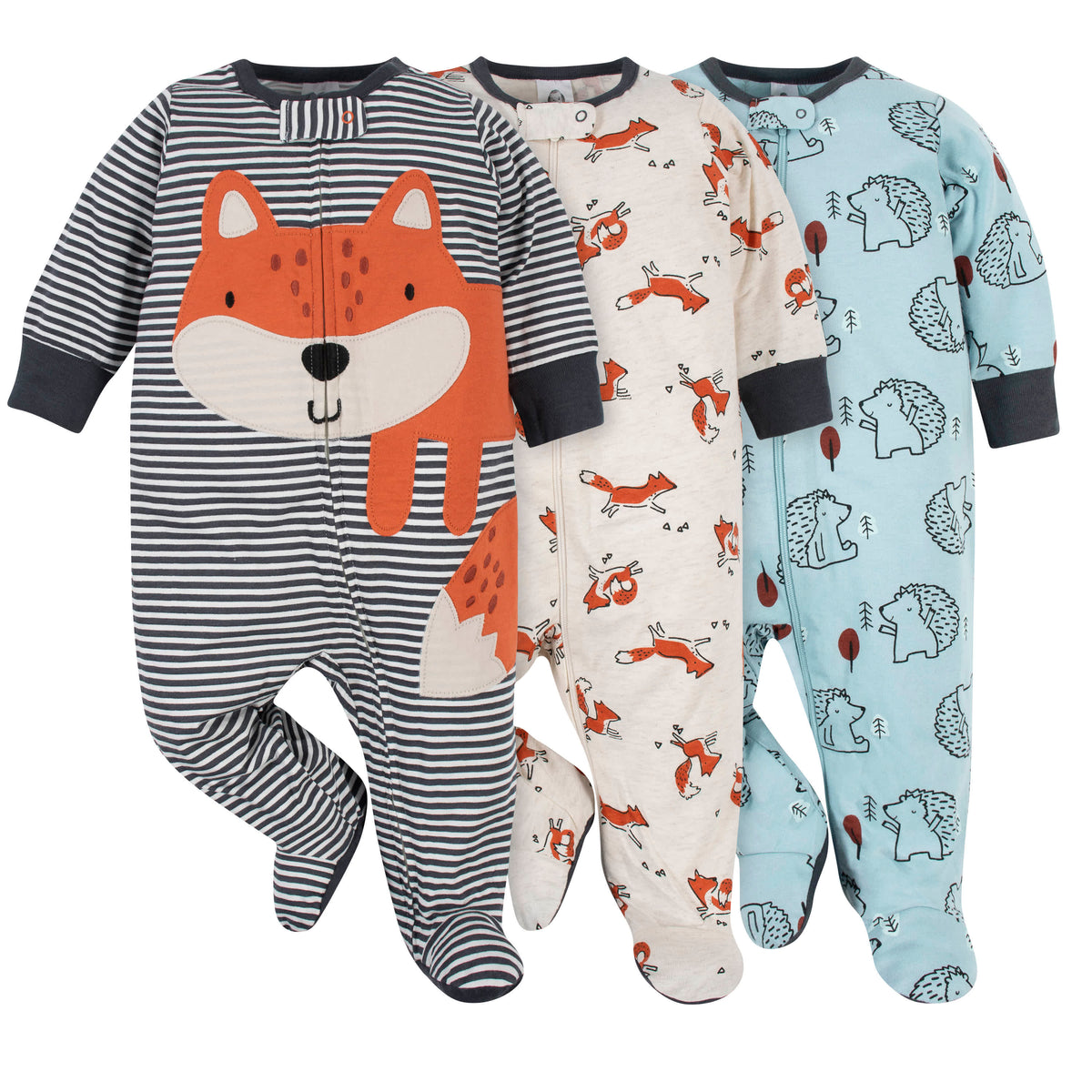 3-Pack Baby Boys Fox Sleep N Plays