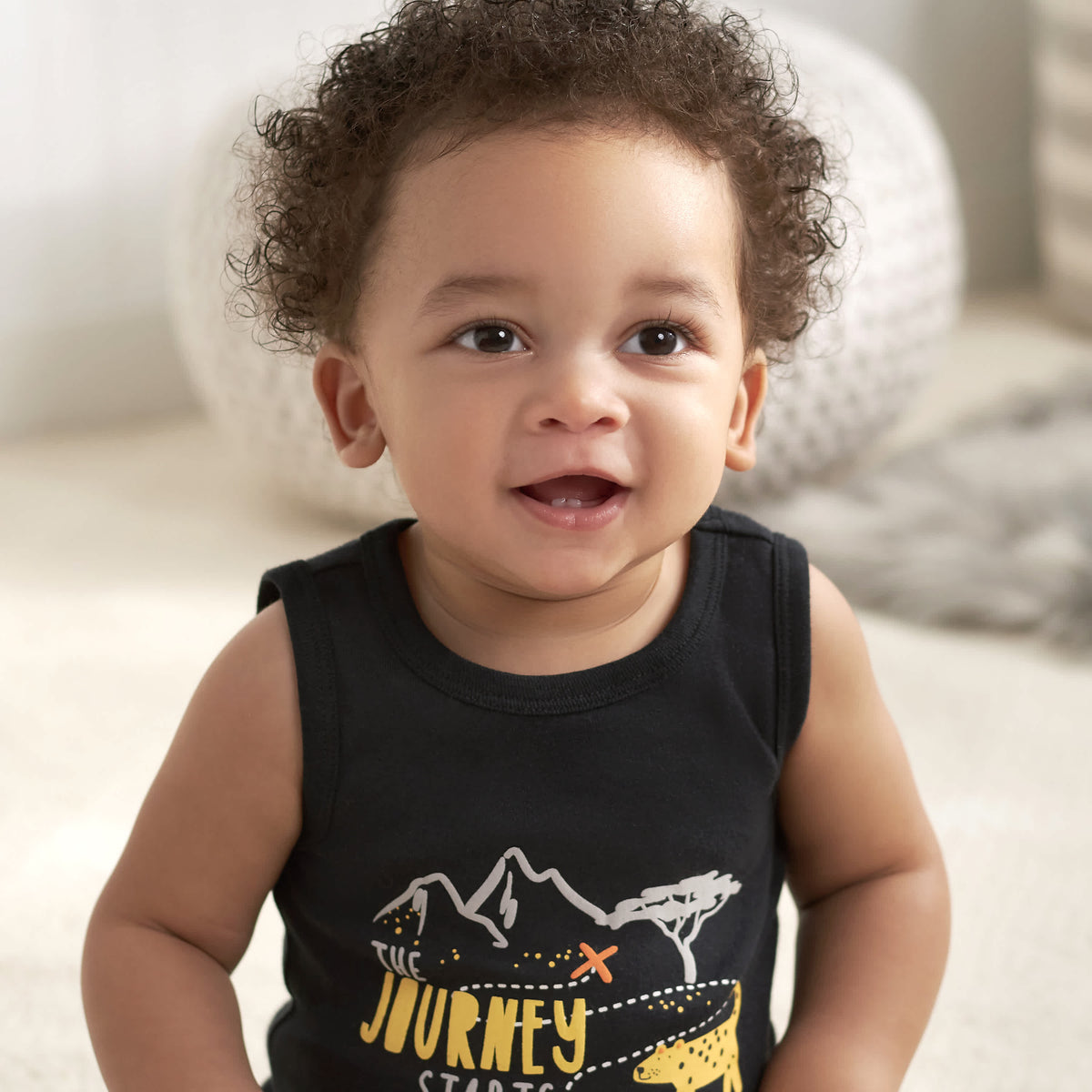 4-Pack Baby Boys Wild At Heart Tank Onesies Bodysuits, view 3