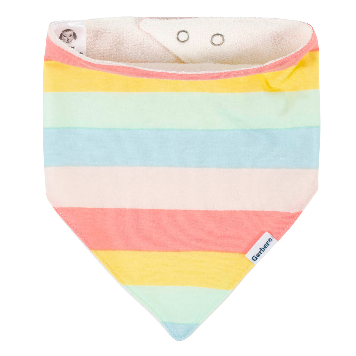 4-Pack Baby Girls Rainbow Bandana Bibs, view 4