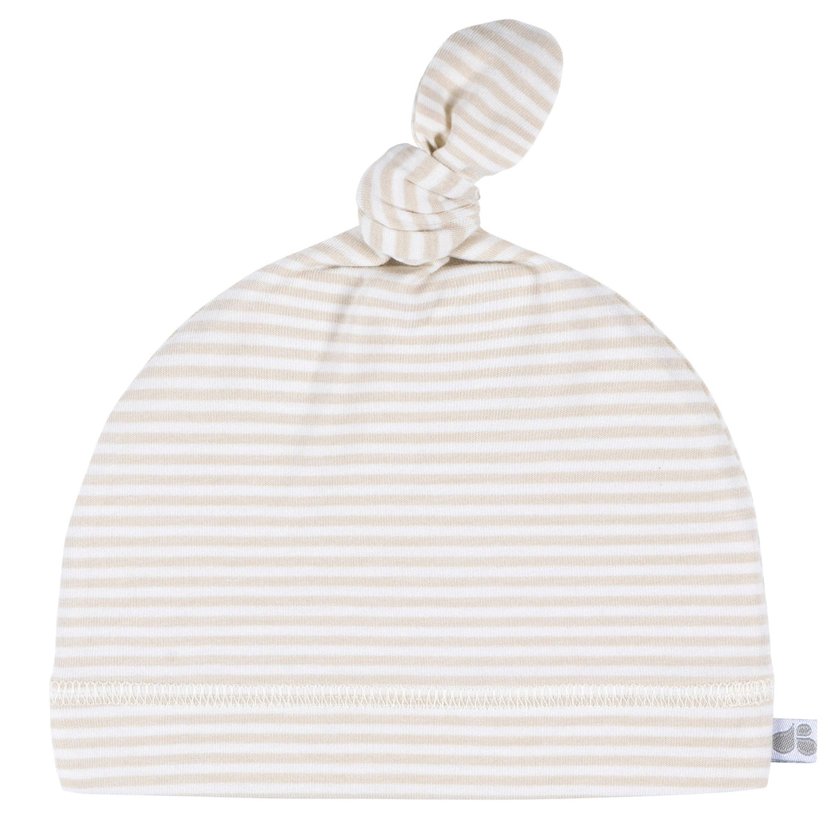 2-Piece Baby Neutral Tan Stripe Swaddle Blanket & Hat Set, view 2