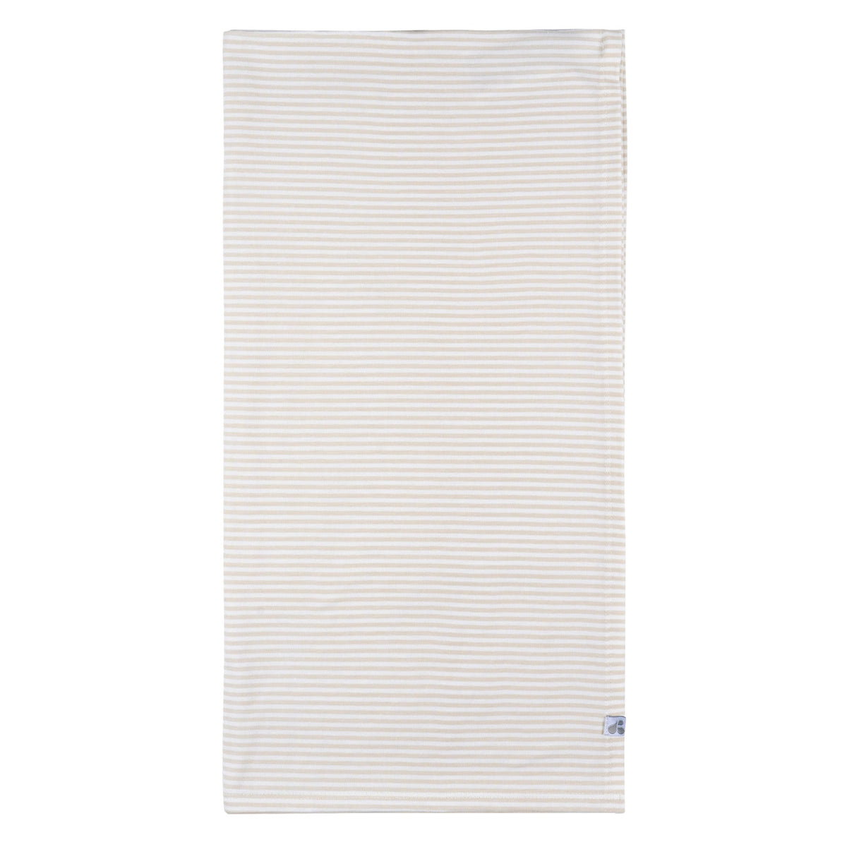 2-Piece Baby Neutral Tan Stripe Swaddle Blanket & Hat Set, view 3
