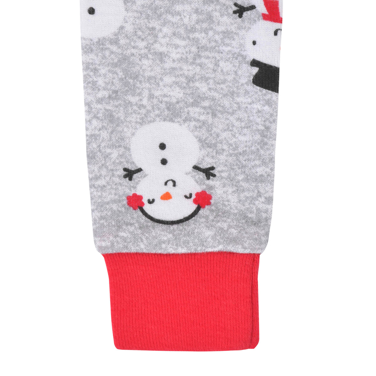 Baby Snowman Snug Fit Footed Cotton Pajamas, view 3