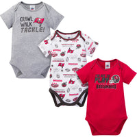 3-Pack Baby Boys Buccaneers Short Sleeve Bodysuits