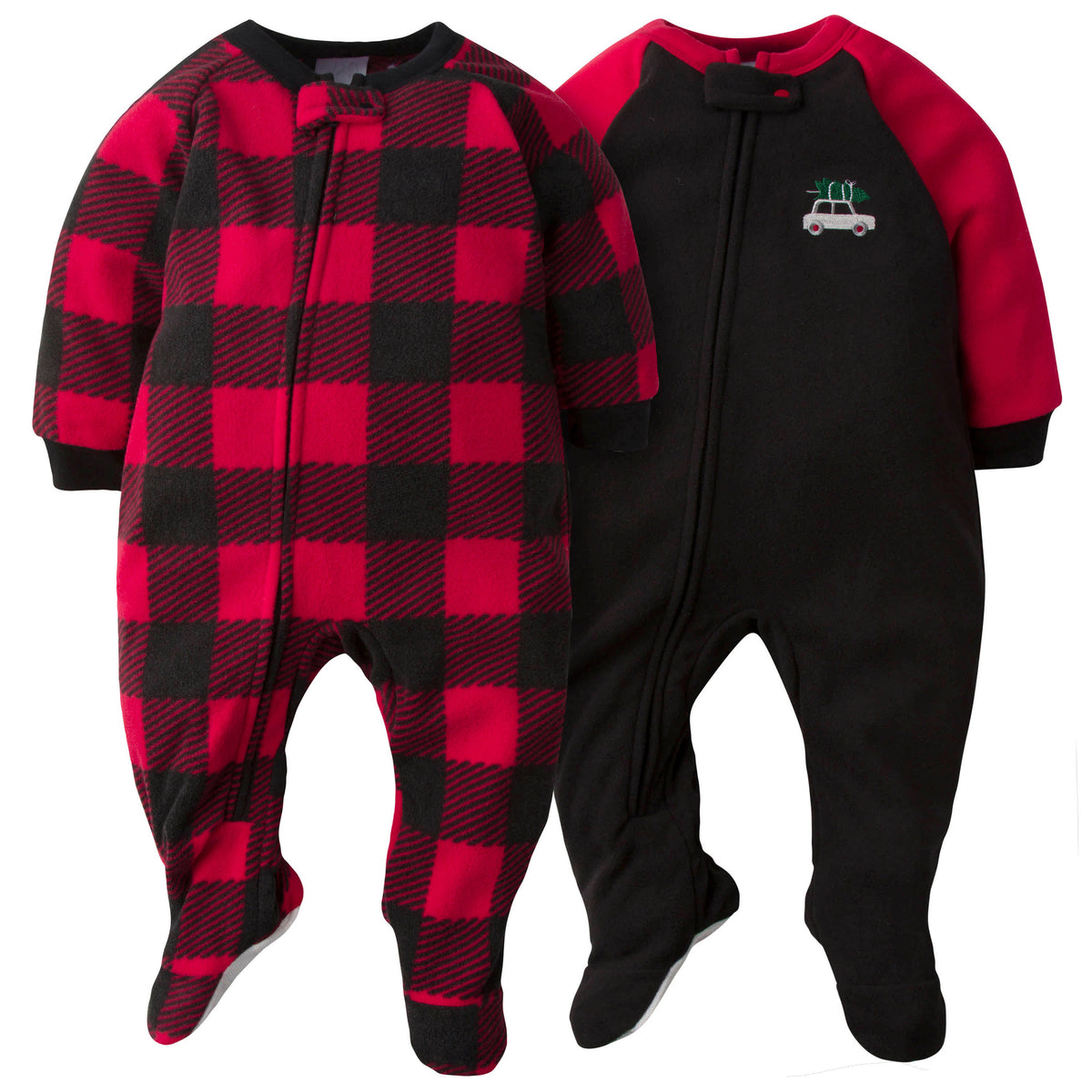 2-Pack Baby Boys Plaid Blanket Sleepers