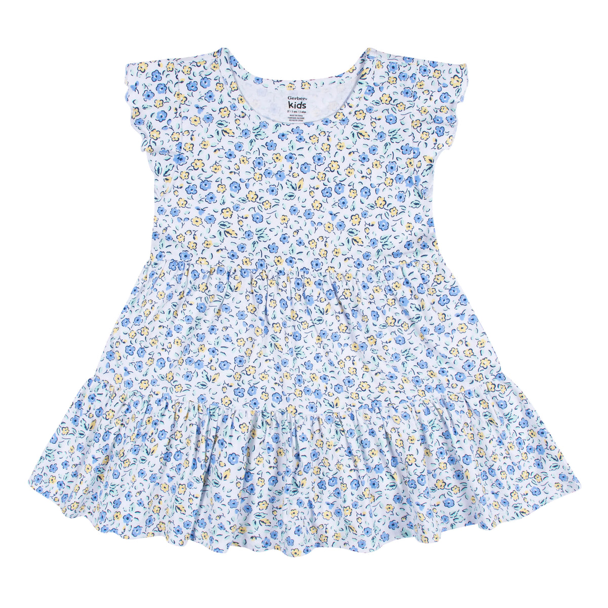 2-Pack Infant & Toddler Girls Blue Floral Knit Dresses, view 5