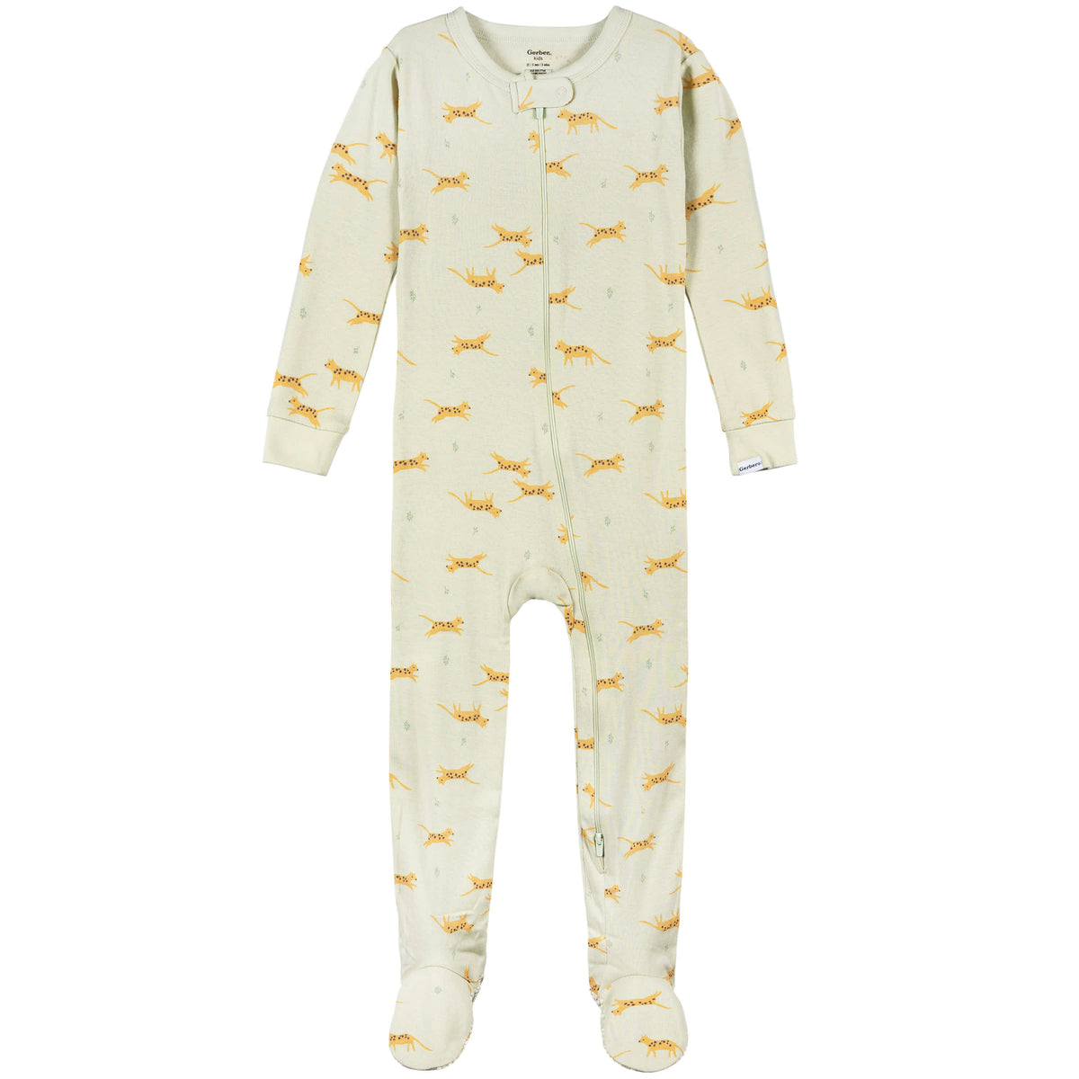 4-Pack Baby & Toddler Neutral Safari Snug-Fitting Footed Pajamas, view 2