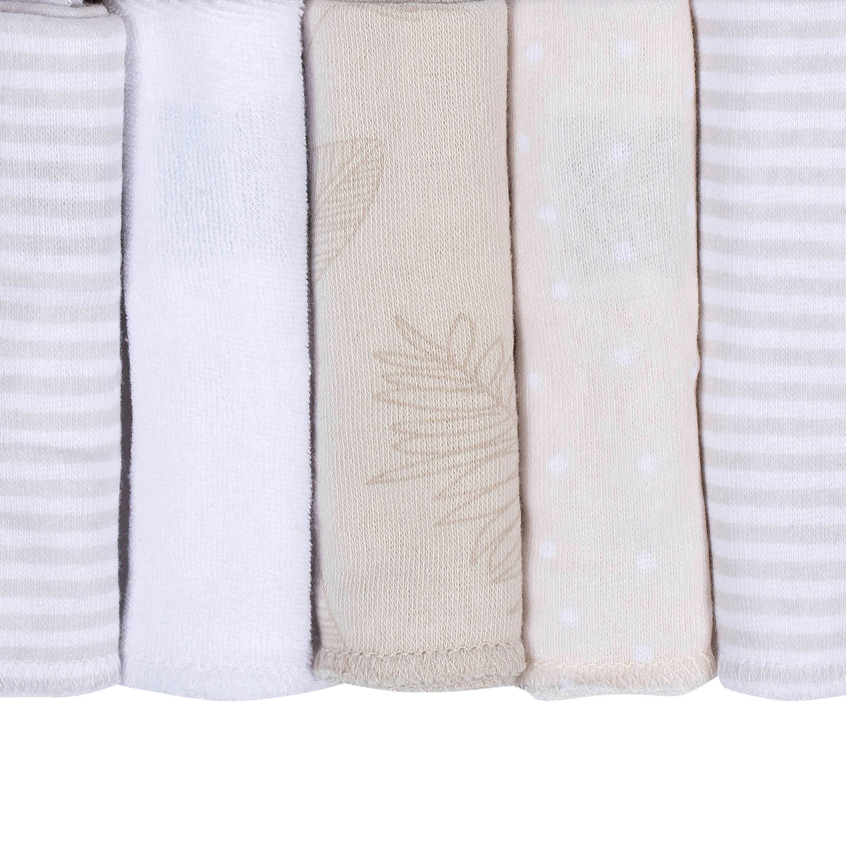 10-Pack Baby Neutral Natural Leaves Washcloths, view 3