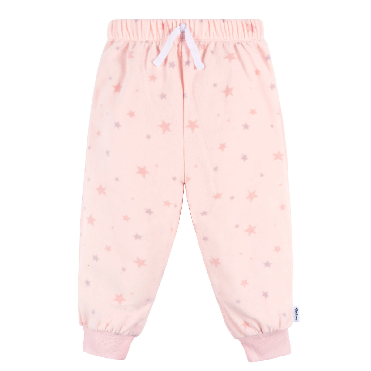 2-Piece Infant & Toddler Girls Pink Stars Fleece Pajamas, view 4